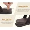 image:imageCOFACE Womens Orthotic Cushion Sandals Comfortable Arch Support Walking Slides Fashion Split Toe Summer Vacation Beach Flip Flops For Women Relief Plantar FasciitisBrown