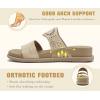 image:imageCOFACE Womens Orthotic Cushion Sandals Comfortable Arch Support Walking Slides Fashion Split Toe Summer Vacation Beach Flip Flops For Women Relief Plantar FasciitisBeige