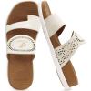 image:imageCOFACE Womens Orthotic Cushion Sandals Comfortable Arch Support Walking Slides Fashion Split Toe Summer Vacation Beach Flip Flops For Women Relief Plantar FasciitisWhite Khaki