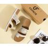 image:imageCOFACE Womens Orthotic Cushion Sandals Comfortable Arch Support Walking Slides Fashion Split Toe Summer Vacation Beach Flip Flops For Women Relief Plantar FasciitisWhite Khaki