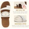 image:imageCOFACE Womens Orthotic Cushion Sandals Comfortable Arch Support Walking Slides Fashion Split Toe Summer Vacation Beach Flip Flops For Women Relief Plantar FasciitisWhite Khaki
