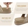 image:imageCOFACE Womens Orthotic Cushion Sandals Comfortable Arch Support Walking Slides Fashion Split Toe Summer Vacation Beach Flip Flops For Women Relief Plantar FasciitisBeige
