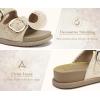 image:imageCOFACE Womens Sandals Classy Buckles Cloud Cushioned Casual Slides Size 612Beige