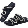 image:imageCOFACE Womens Sandals Classy Buckles Cloud Cushioned Casual Slides Size 612Black