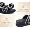 image:imageCOFACE Womens Sandals Classy Buckles Cloud Cushioned Casual Slides Size 612Black