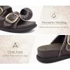 image:imageCOFACE Womens Sandals Classy Buckles Cloud Cushioned Casual Slides Size 612Brown