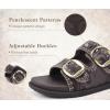 image:imageCOFACE Womens Sandals Classy Buckles Cloud Cushioned Casual Slides Size 612Brown