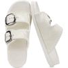 image:imageCOFACE Womens Sandals Classy Buckles Cloud Cushioned Casual Slides Size 612Cream White