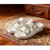 image:imageCOFACE Womens Sandals Classy Buckles Cloud Cushioned Casual Slides Size 612Cream White
