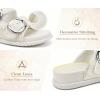 image:imageCOFACE Womens Sandals Classy Buckles Cloud Cushioned Casual Slides Size 612Cream White