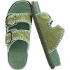 image:imageCOFACE Womens Sandals Classy Buckles Cloud Cushioned Casual Slides Size 612Green