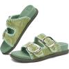 image:imageCOFACE Womens Sandals Classy Buckles Cloud Cushioned Casual Slides Size 612Green