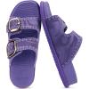 image:imageCOFACE Womens Sandals Classy Buckles Cloud Cushioned Casual Slides Size 612Purple