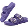 image:imageCOFACE Womens Sandals Classy Buckles Cloud Cushioned Casual Slides Size 612Purple