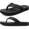 image:imageCOFACE Flip Flops for Men with Arch Support Mens Sport Beach ThongSandals Outdoor 2025 Summer Leather Sandal for ManBlack