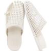 image:imageCOFACE Womens Dressy Orthotic Sandals with Comfortable Plantar Fasciitis Arch Support Ladies Breathable Woven Mesh Mules Lightweight Fashion Slides Thick Cushion Slip on ShoesBeige White