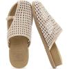 image:imageCOFACE Womens Dressy Orthotic Sandals with Comfortable Plantar Fasciitis Arch Support Ladies Breathable Woven Mesh Mules Lightweight Fashion Slides Thick Cushion Slip on ShoesBeige