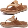 image:imageCOFACE Womens Fashion Orthotic Flip Flops Recovery Walking Lightweight Athletic Thick Yoga Mat Cushion Thong Sandals With Comfortable Plantar Fasciitis Arch SupportKhaki