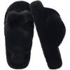 image:imageCOFACE Womens Fluff Slippers House Open Toe Faux Fur Ladies Fashion Platform Fuzzy Slide Shoes with Comfort Arch Support Indoor Outdoor SoleBlack
