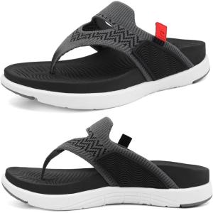 image:imageCOFACE Womens Fashion Orthotic Flip Flops Recovery Walking Lightweight Athletic Thick Yoga Mat Cushion Thong Sandals With Comfortable Plantar Fasciitis Arch SupportGrey