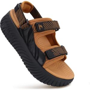 image:imageCOFACE Womens Orthopedic Walking Sandals with Comfortable Plantar Fasciitis Arch Support Outdoor Athletic Lightweight Platform Sandles Sport Recovery Adjustable Strap Thick Cushion SlidesFashion Khaki Black