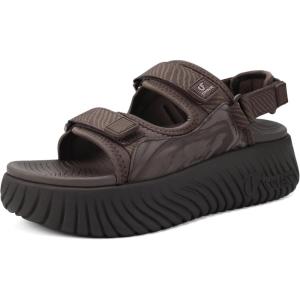 image:imageCOFACE Womens Orthopedic Walking Sandals with Comfortable Plantar Fasciitis Arch Support Outdoor Athletic Lightweight Platform Sandles Sport Recovery Adjustable Strap Thick Cushion SlidesBrown