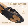 image:imageCOFACE Womens Orthotic Sandals Ladies Fashion Breathable Mesh Mules Round Toe Backless Loafers Slides Adjustable Wedge Heel Cushion Walking Sandles With Comfortable Arch SupportBlack Khaki