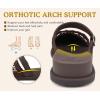 image:imageCOFACE Womens Orthotic Sandals Ladies Fashion Breathable Mesh Mules Round Toe Backless Loafers Slides Adjustable Wedge Heel Cushion Walking Sandles With Comfortable Arch SupportBrown