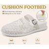 image:imageCOFACE Womens Orthotic Sandals Ladies Fashion Breathable Mesh Mules Round Toe Backless Loafers Slides Adjustable Wedge Heel Cushion Walking Sandles With Comfortable Arch SupportOffwhite