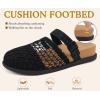 image:imageCOFACE Womens Orthotic Sandals Ladies Fashion Breathable Mesh Mules Round Toe Backless Loafers Slides Adjustable Wedge Heel Cushion Walking Sandles With Comfortable Arch SupportBlack Khaki