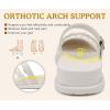 image:imageCOFACE Womens Orthotic Sandals Ladies Fashion Breathable Mesh Mules Round Toe Backless Loafers Slides Adjustable Wedge Heel Cushion Walking Sandles With Comfortable Arch SupportOffwhite