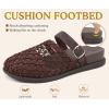 image:imageCOFACE Womens Orthotic Sandals Ladies Fashion Breathable Mesh Mules Round Toe Backless Loafers Slides Adjustable Wedge Heel Cushion Walking Sandles With Comfortable Arch SupportBrown