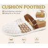 image:imageCOFACE Womens Orthotic Sandals Ladies Fashion Breathable Mesh Mules Round Toe Backless Loafers Slides Adjustable Wedge Heel Cushion Walking Sandles With Comfortable Arch SupportWhite Khaki