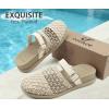 image:imageCOFACE Womens Orthotic Sandals Ladies Fashion Breathable Mesh Mules Round Toe Backless Loafers Slides Adjustable Wedge Heel Cushion Walking Sandles With Comfortable Arch SupportBeige
