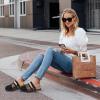 image:imageCOFACE Womens Orthotic Sandals Ladies Fashion Breathable Mesh Mules Round Toe Backless Loafers Slides Adjustable Wedge Heel Cushion Walking Sandles With Comfortable Arch SupportBlack Khaki