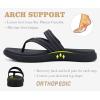 image:imageCOFACE Womens Fashion Orthopedic Flip Flops Comfortable Plantar Fasciitis Arch Support Lightweight Thick Yoga Mat Cushion Recovery Walking Thong Sandals Adjustable Summer Beach SlippersBlack