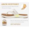 image:imageCOFACE Womens Fashion Orthopedic Flip Flops Comfortable Plantar Fasciitis Arch Support Lightweight Thick Yoga Mat Cushion Recovery Walking Thong Sandals Adjustable Summer Beach SlippersWhite Khaki
