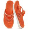 image:imageCOFACE Womens Fashion Orthopedic Flip Flops Comfortable Plantar Fasciitis Arch Support Lightweight Thick Yoga Mat Cushion Recovery Walking Thong Sandals Adjustable Summer Beach SlippersOrange