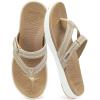 image:imageCOFACE Womens Fashion Orthopedic Flip Flops Comfortable Plantar Fasciitis Arch Support Lightweight Thick Yoga Mat Cushion Recovery Walking Thong Sandals Adjustable Summer Beach SlippersBeige