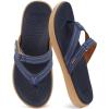 image:imageCOFACE Womens Fashion Orthopedic Flip Flops Comfortable Plantar Fasciitis Arch Support Lightweight Thick Yoga Mat Cushion Recovery Walking Thong Sandals Adjustable Summer Beach SlippersBlue Khaki