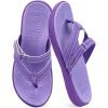 image:imageCOFACE Womens Fashion Orthopedic Flip Flops Comfortable Plantar Fasciitis Arch Support Lightweight Thick Yoga Mat Cushion Recovery Walking Thong Sandals Adjustable Summer Beach SlippersPurple