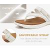 image:imageCOFACE Womens Fashion Orthopedic Flip Flops Comfortable Plantar Fasciitis Arch Support Lightweight Thick Yoga Mat Cushion Recovery Walking Thong Sandals Adjustable Summer Beach SlippersWhite Khaki