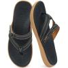 image:imageCOFACE Womens Fashion Orthopedic Flip Flops Comfortable Plantar Fasciitis Arch Support Lightweight Thick Yoga Mat Cushion Recovery Walking Thong Sandals Adjustable Summer Beach SlippersBlack Khaki