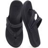 image:imageCOFACE Womens Fashion Orthopedic Flip Flops Comfortable Plantar Fasciitis Arch Support Lightweight Thick Yoga Mat Cushion Recovery Walking Thong Sandals Adjustable Summer Beach SlippersBlack