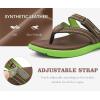 image:imageCOFACE Womens Fashion Orthopedic Flip Flops Comfortable Plantar Fasciitis Arch Support Lightweight Thick Yoga Mat Cushion Recovery Walking Thong Sandals Adjustable Summer Beach SlippersBrown Green