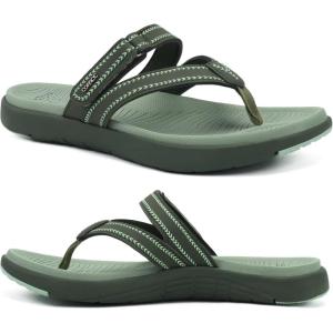 image:imageCOFACE Womens Fashion Orthopedic Flip Flops Comfortable Plantar Fasciitis Arch Support Lightweight Thick Yoga Mat Cushion Recovery Walking Thong Sandals Adjustable Summer Beach SlippersGreen