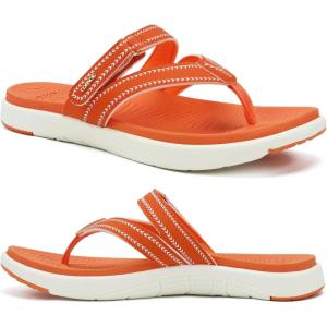 image:imageCOFACE Womens Fashion Orthopedic Flip Flops Comfortable Plantar Fasciitis Arch Support Lightweight Thick Yoga Mat Cushion Recovery Walking Thong Sandals Adjustable Summer Beach SlippersOrange