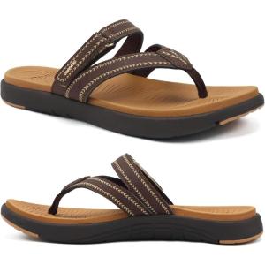 image:imageCOFACE Womens Fashion Orthopedic Flip Flops Comfortable Plantar Fasciitis Arch Support Lightweight Thick Yoga Mat Cushion Recovery Walking Thong Sandals Adjustable Summer Beach SlippersBrown