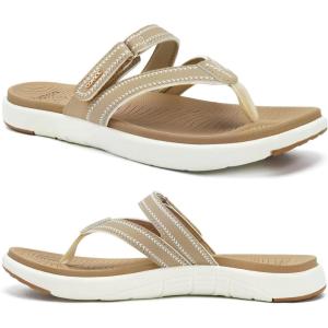 image:imageCOFACE Womens Fashion Orthopedic Flip Flops Comfortable Plantar Fasciitis Arch Support Lightweight Thick Yoga Mat Cushion Recovery Walking Thong Sandals Adjustable Summer Beach SlippersBeige