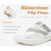 image:imageCOFACE Womens Rhinestone Orthopedic Flip Flops Lightweight Yoga Mat Thick Cushioned Recovery Walking Thong Sandals Adjustable Summer Beach Slippers with Comfortable Plantar Fasciitis Arch SupportWhite